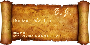 Benkes Júlia névjegykártya